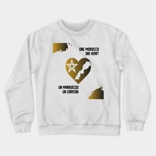 one morocco one heart Proud Morocco Flag Gift Moroccan Lovers For Men's Women's Crewneck Sweatshirt